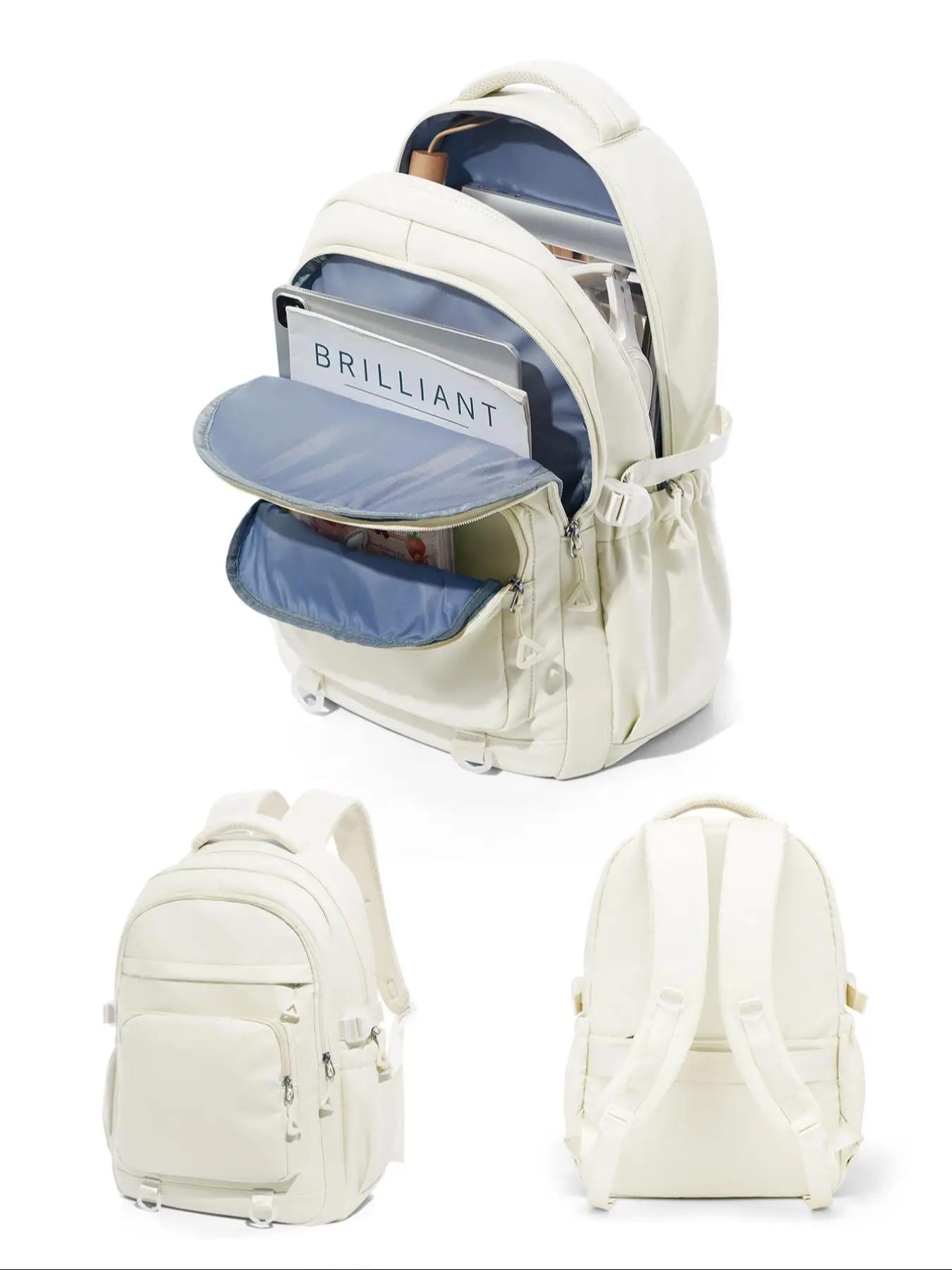 Preppy Style Large Capacity Durable Travel Backpacks for School, Lightweight Wear-resistant Waterproof Travel Backpack, Multi-pocket Multi-compartment