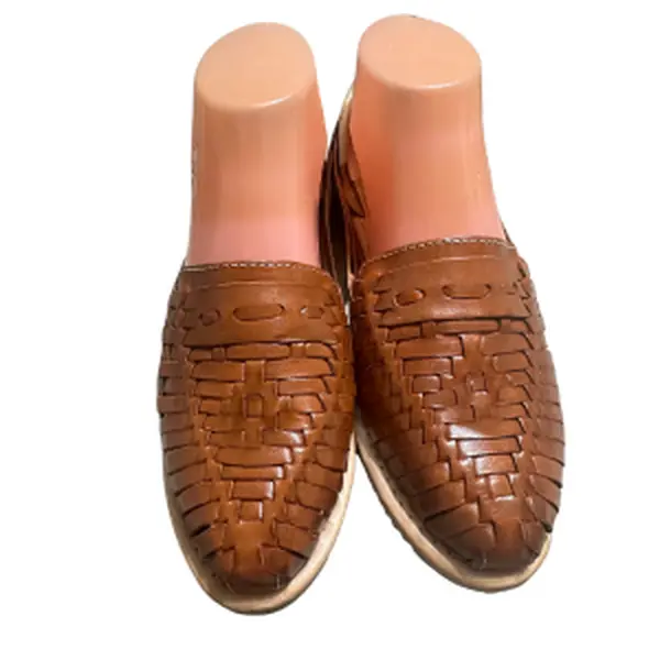 Women's Handmade Mexican Leather Huarache Sandals | Genuine Leather Woven Slip-On Flats