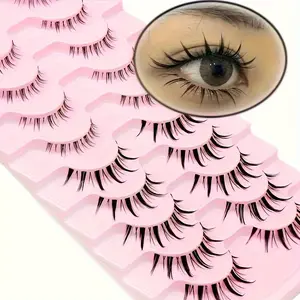 Anime Cosplay Eyelashes, Pointed Tail Comic Eyelashes, Natural False Eyelashes, Natural Look Eyelash Extensions, Self Grafting Curl Eyelashes for Women & Girls, Makeup