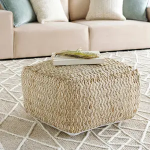 Netcong Tan Jute Pouf Netcong Tan Jute Pouf