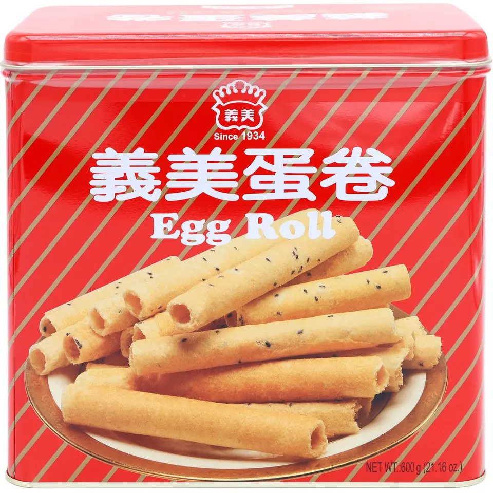 IMEI Crispy Asian Egg Roll Variety Snack Pack, 600g Sweet Buttery Crunch Wheat-Based Tea Snack Crackers, Ambient Allergy-Friendly Crunch Cookies (Food & Beverage Treat)