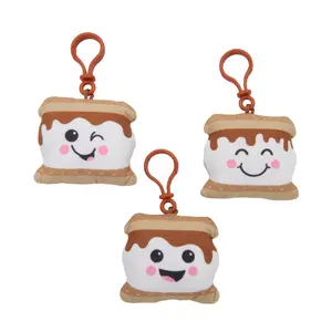 Flat Stuffed S’more Backpack Clips - 12 Pc.