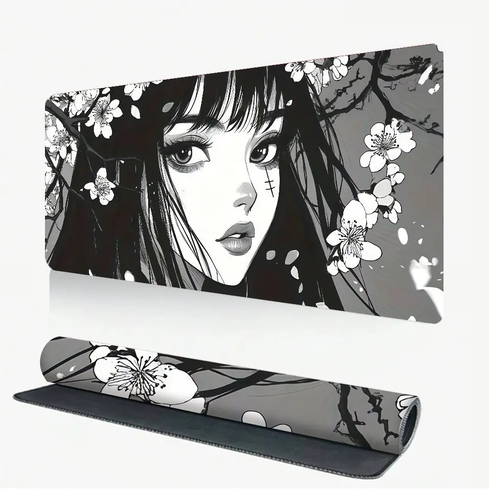 Anime Style Large Mouse Pad, Washable Rubber Non-Slip Base, Lock Edge Design, Multi-Size Options, Desktop Protector, Gift Mouse Pad