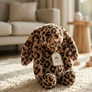 Jellycat Cobblehop Leopard Print Bunny Plush Toy – Soft Cuddly Stuffed Animal, Unique Bunny Gift, Nursery Decor, Cute Plushie Friend