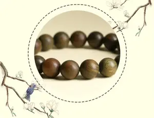 Green Sandalwood Bead Bracelet for Men and Women | Evil-Repellent & Disaster-Warding | Mitigates Harmful Influences | Enhances Luck | Taoist-Inlaid