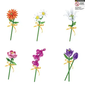Eternal Flower Bundle Building Toy, Micro Particle Flower Assembly Blocks Toy, Flower Model 3D Puzzle Festival Decoration, Assembly Builds Toys, Building Kit