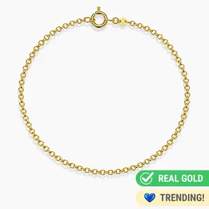 14K YELLOW GOLD ROLO LINK BRACELET -2MM