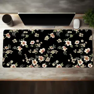 Floral Pattern Extended Mouse Pad, Rectangle Gaming Mouse Pad, Office Desk Keyboard Mat For Home Office Game, Desktop Accessory, Office Desk Accessories