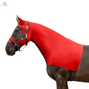 Resistance Horse Hood Sleazy Slinky Lycra Zippered Mane Braid Shoulder Guard - Lightweight & Comfortable, Full-Zipper, Elastic Belly Wrap