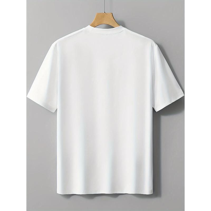 Men'S Casual Crew Neck T-Shirt with "FUTURE" Print, Short Sleeve, Knit Fabric, 95% Polyester 5% Spandex, Slight Stretch, Regular Fit, Summer Top - Black