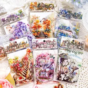 180 count PET Garden Landscape Scrapbook Paper Journaling Stickers -  Aesthetic  Floral Pack for Scrapbooking and Junk Journal Decorative Supplies