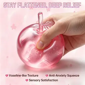 Apple Squishies Slow Rising Stress Relief Toy, Realistic Fruit Shape, Soft Squeezable Fidget Ball, Decompression Gift for Adults portable anxiety