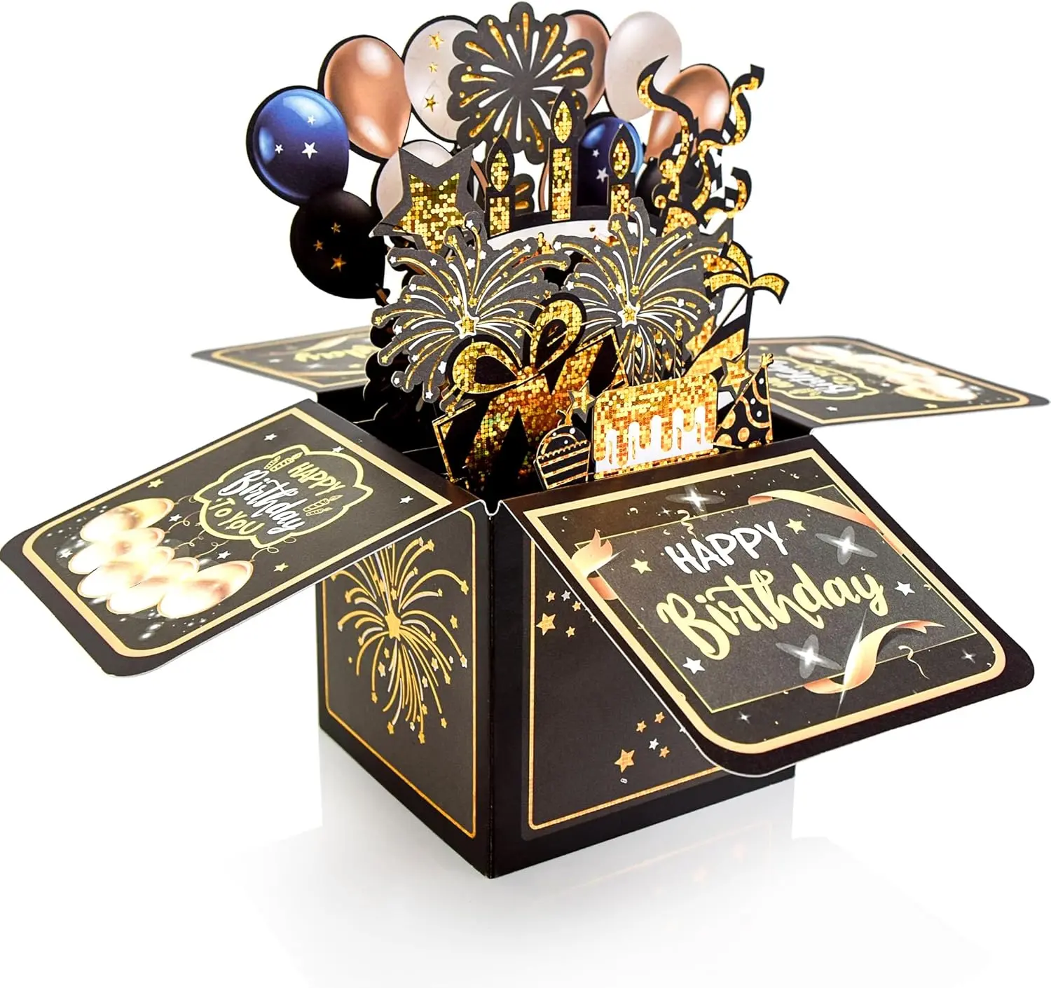 3D Pop Up Happy Birthday Card with Envelope, Handmade Foldable Greeting Card for Adults and Kids, Unique Surprise Birthday Card for Daughter, Son, Mom, Dad, Friend and Family, Colorful Keepsake Birthday Gift Card