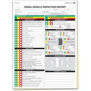 Vehicle Inspection Report Forms 2 Part Carbonless Auto Inspection Checklist Sheets Multi Point Vehicle Checkup & Service Inspection Forms Snap-Out White Canary 8.5 x 11 Pack of 250