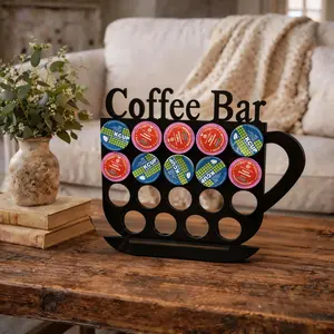 Wooden K-Cup Storage Rack, Coffee Cup Design, Capsule Organizer, Vintage Kitchen Decor, Large Capacity, Ideal for Cafes, Kitchens, Birthday Gifts
