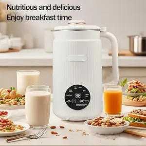 40-ounce multi-functional fully automatic plant milk machine, stainless steel automatic soy milk maker, with boiling, warming, and self-cleaning functions, supports soy milk/oat milk/almond milk, juicer, large capacity smart plant milk machine. (1200ml)