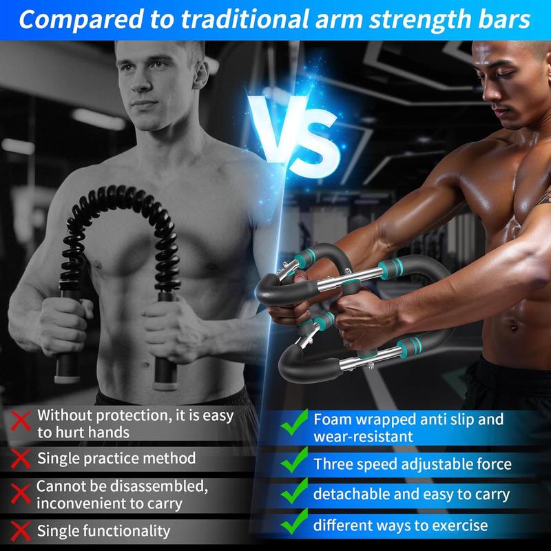 Twister Arm Trainer 5 levels (30kg-50kg) Equipment for chest and arm exercises, suitable for both men and women. adjustable workout  stainless steel fitness tool U-Shaped Multifunctional Resistance Chest Expander  exerciser Spring Detachable gym Band