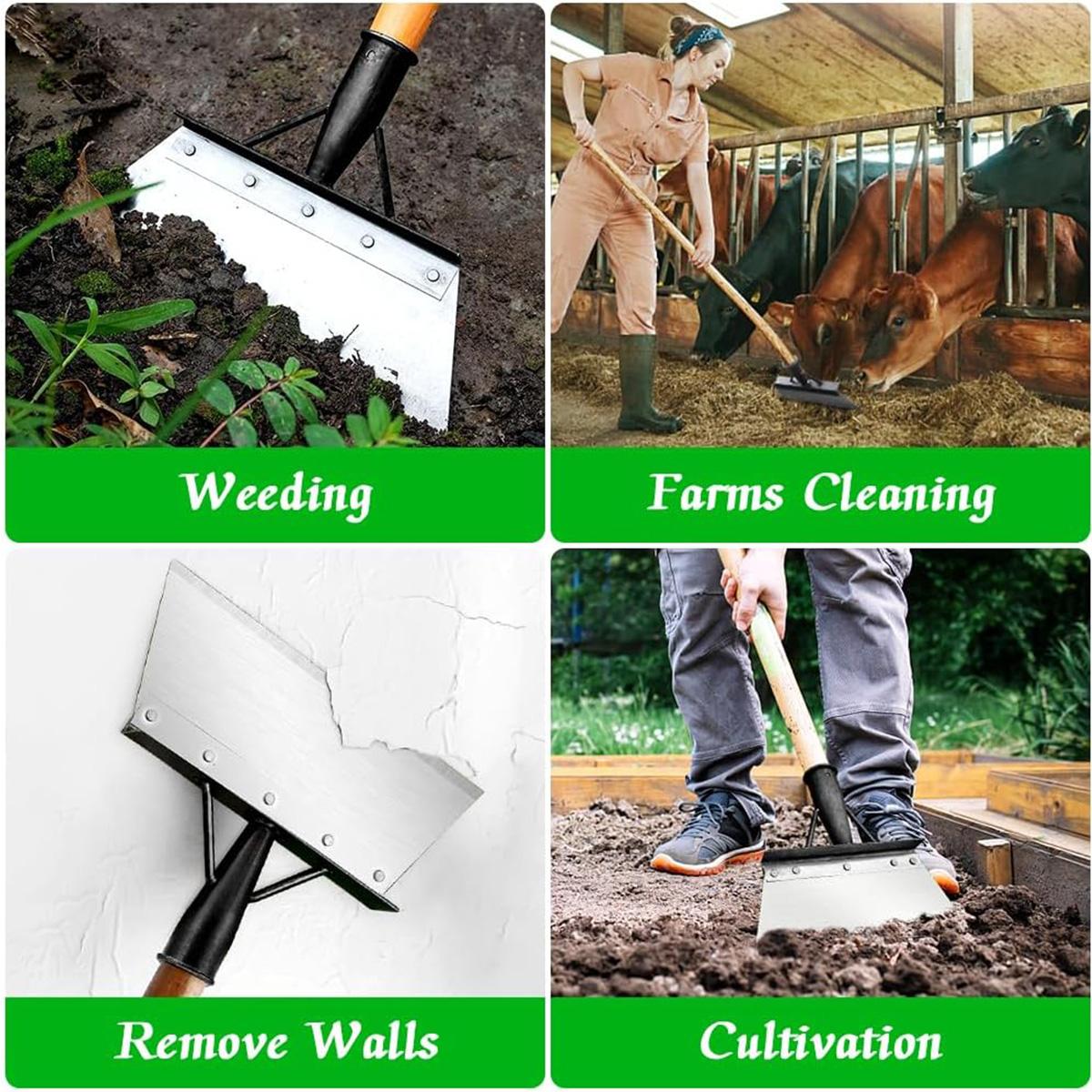 Multifunctional Heavy-Duty Garden Flat Shovel, Stainless Steel Snow Ice Scraper, Long Handle Floor Weeding Scraper for Lawn Edging, Snow Removal & Garden Cleaning Multifunctional Heavy-Duty Garden Flat Shovel, Stainless Steel Snow Ice Scraper, Long Handle Floor Weeding Scraper for Lawn Edging, Snow Removal & Garden Cleaning