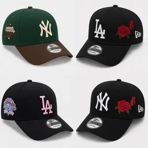 New Era MLB LA Dodgers & NY Yankees Adjustable Baseball Cap – Curved Brim Snapback Hat, Embroidered Team Logo, Streetwear Fashion Dad Hat for Men Women, Hip Hop Casual Sport Cap, Viral TikTok Trend, Luxury Patch Baseball Hat, Unisex Everyday Outfit
