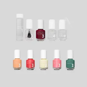 Spring Fling Mini Flight and Fast Track Cherry Mini Kit, Fingernails and Toenails, Professional Nail Care System, Long-Wear Chip-Resistant Formula, 10-Piece Bundle, 0.93 fl oz Total.