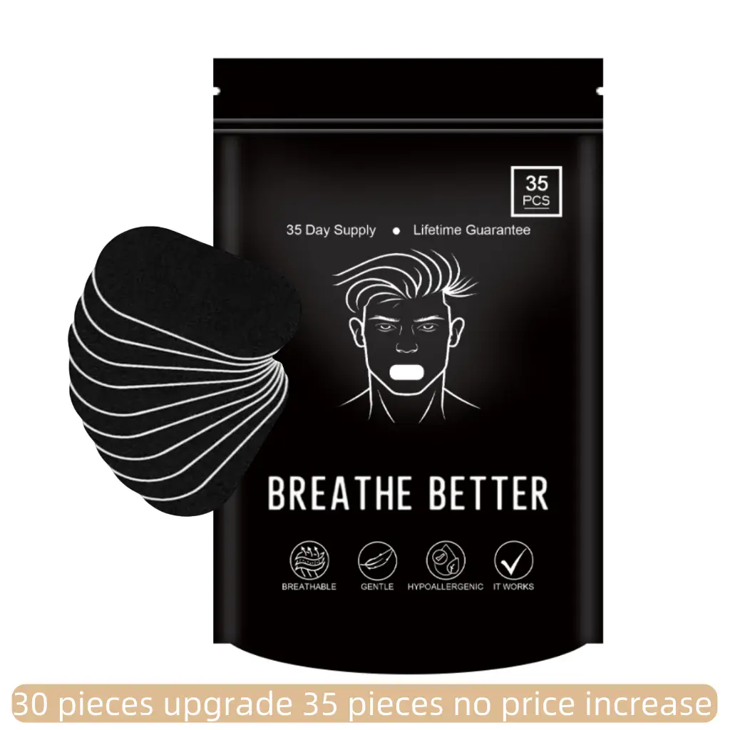 30 Packaging Upgrade 35 Packaging Super Breathable Mouth sticker，Ultra Breathable Mouth Tape One Month Supply 35 Strong Adhesive Sleep Strips, Enhance