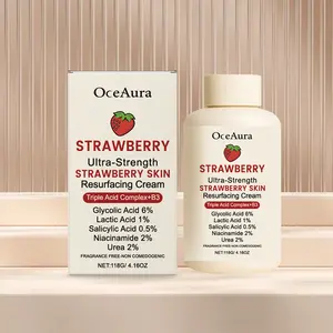 OceAura Strawberry Skin Hydrating Cream – Gentle, Refreshing, Non-Greasy, Moisturizing, Smooth & Soft Skin Care with Glycolic Acid, Moisturizer, Moisture, Gentle Formula