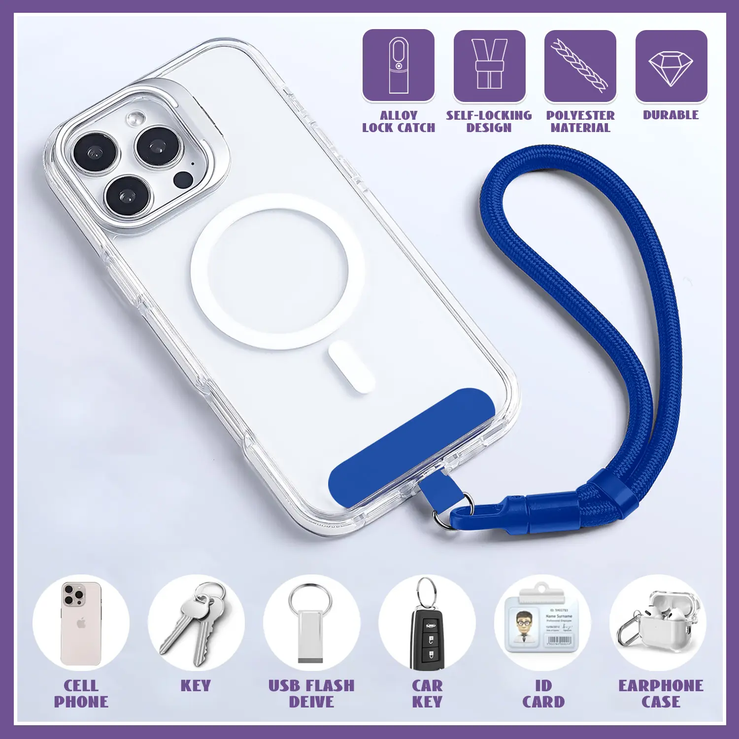 1 Pack Phone Lanyard for Cellphone Case, 6.3" Cellphone Strap Wrist Lanyard  for Women and Men, Phone Wrist Strap for Case - TikTok Shop
