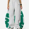 Aelfric Eden Graffiti Super Baggy Sweatpants Loose Fit Trousers with All Over Print Rebellious Doodle Style with Pockets Unisex Vintage Streetwear Joggers, Letter Printed Joggers, Soft Jogger Trousers