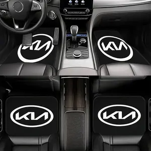 A Set of Four Crystal Velvet Car Mats Featuring The for KIA Logo, Durable And Easy to Clean, Suitable for Machine Or Hand Washing, Compatible with Sedans, Suvs, And Other Vehicle Types