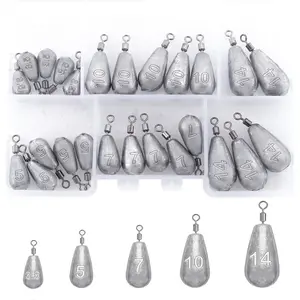 Fishing Weights Sinkers Kit Bass Casting Weights Drop Shot Weights with Swivel for Freshwater Saltwater Catfish Weights