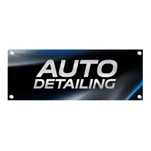 Auto Detailing Banner, Car Wash Business Sign, Automotive Detail Small Business, Autoshop Advertisement - 48"x18" Vinyl Banners - 4 Corner Grommets - BAN0038