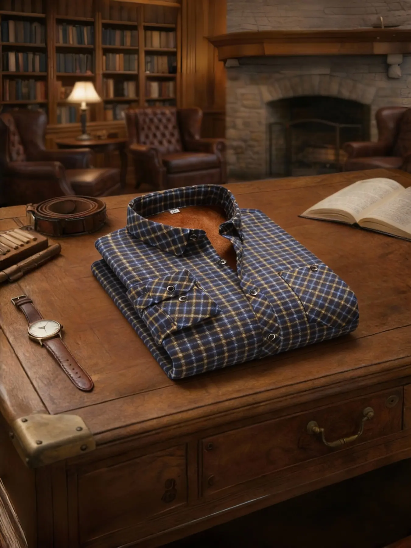 Fleece-Lined Plaid Flannel Shirt, Premium Heavyweight Fabric, Soft Sherpa Lining, Vintage Design, Perfect for Casual Wear