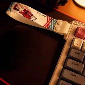 Anime Keyboard Lanyard, Detachable Cartoon Ribbon, Universal DIY Decorative Strap, Trendy Anime Character Print, Versatile Keyboard Accessory