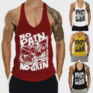 Men's Gym Singlet Tank Top Stringer Bodybuilding Muscle T-Shirt Fitness Vest