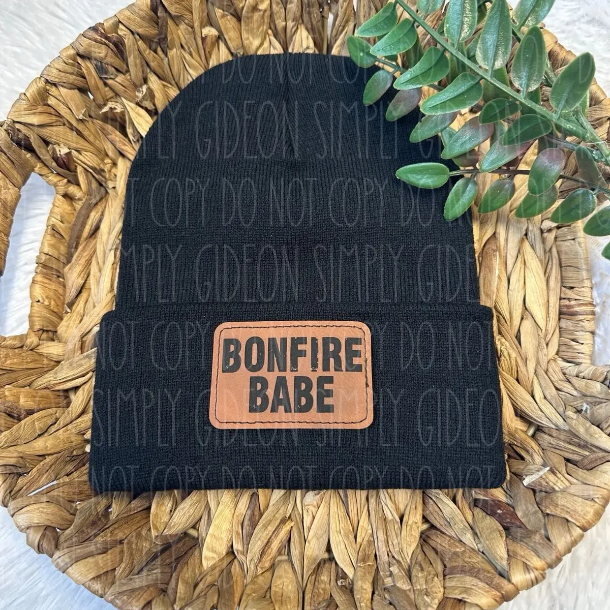 Women's Bonfire Babe Fashion Knit Beanie - Soft Ribbed Cuffed Winter Hat, Cozy for Cold Weather, Cozy Beanie