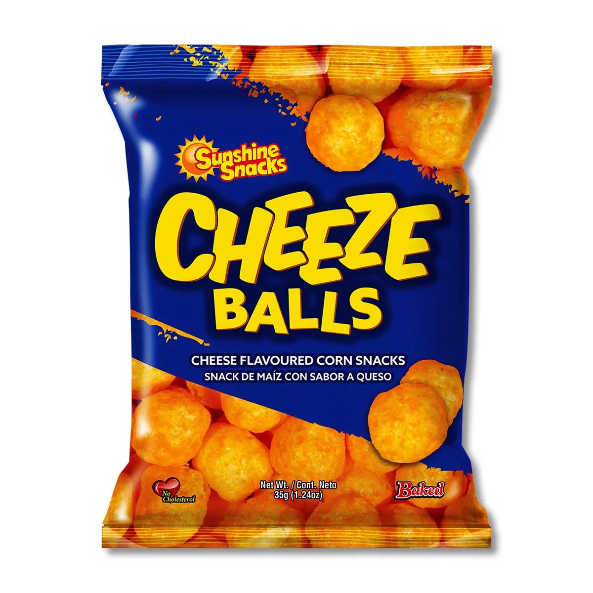 Sunshine Snacks Cheeze Balls Cheese Flavoured Corn Snacks 53g Baked Snack de Maiz con Sabor a Queso