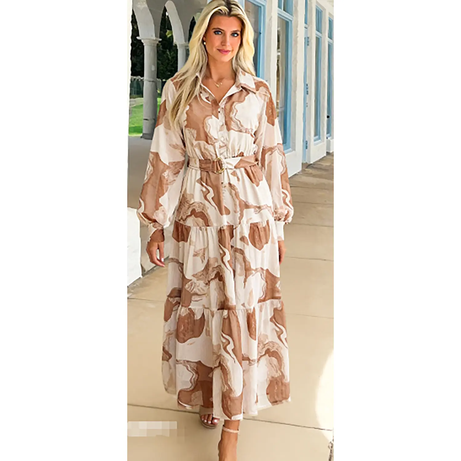 sachin and babi light blue dress Chiffon Belted Dress main image 0