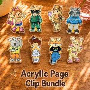 Acrylic Page Clips BUNDLE by Party Animals Collect all 8 Characters!