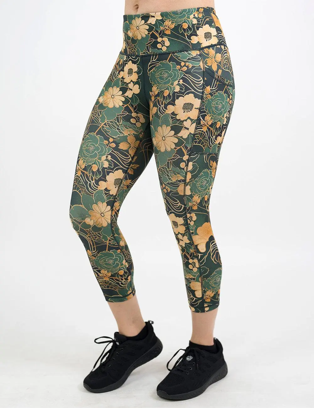 CONSTANTLY VARIED GEAR Women's Traditional Floral Style Compression Exhale Leggings, Polyester-Spandex Blend, Sports & Outdoor Active Bottoms