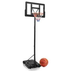 Adjustable Portable Basketball Hoop System with Stable Base & Shatterproof PC Backboard, Perfect Outdoor Goal for Adults & Family Use in Backyard & Driveway