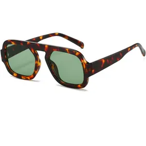 Retro 70s Square Aviator Sunglasses for Women Men Trendy Style Flat Frame  Square Shades