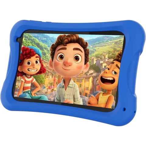 DigiLand 7-Inch Kids Tablet (Ages 3-8, Blue) - Android 13, Quad-Core CPU, 4G+32GB (Up to 128GB), Dual Cameras, Rear Camera Port, Plastic Shockproof Case, Card-Ready, HD Screen, Birthday Gift Ideas
