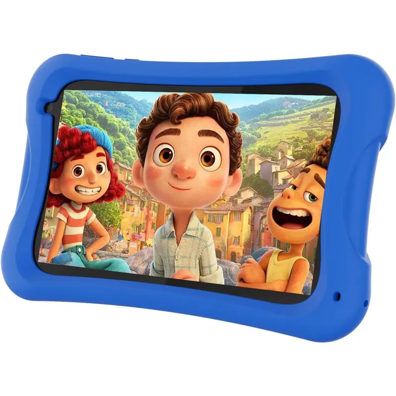 DigiLand 7-Inch Kids Tablet (Ages 3-8, Blue) - Android 13, Quad-Core CPU, 4G+32GB (Up to 128GB), Dual Cameras, Rear Camera Port, Plastic Shockproof Case, Card-Ready, HD Screen, Birthday Gift Ideas