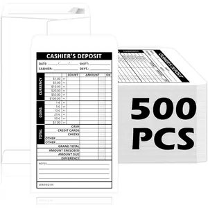 500 count Cashiers Report Envelope 4 x 6.5 Inch  Drop Envelopes  Envelopes Deposit Envelopes for  Self Seal for Retail Store  Restaurant  Handling (500, White)