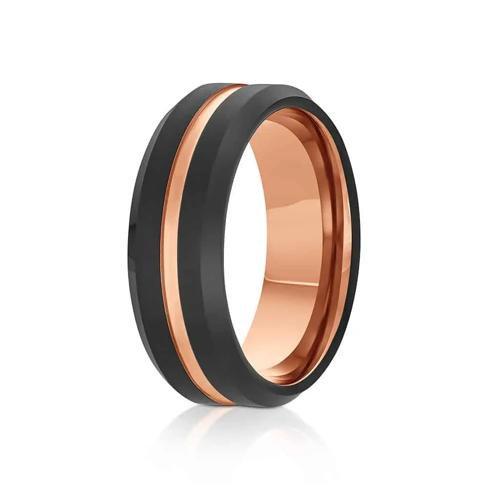 The Corwin Elegant Ring - Gentlemen's Platinum & Carat Gold Wedding Band