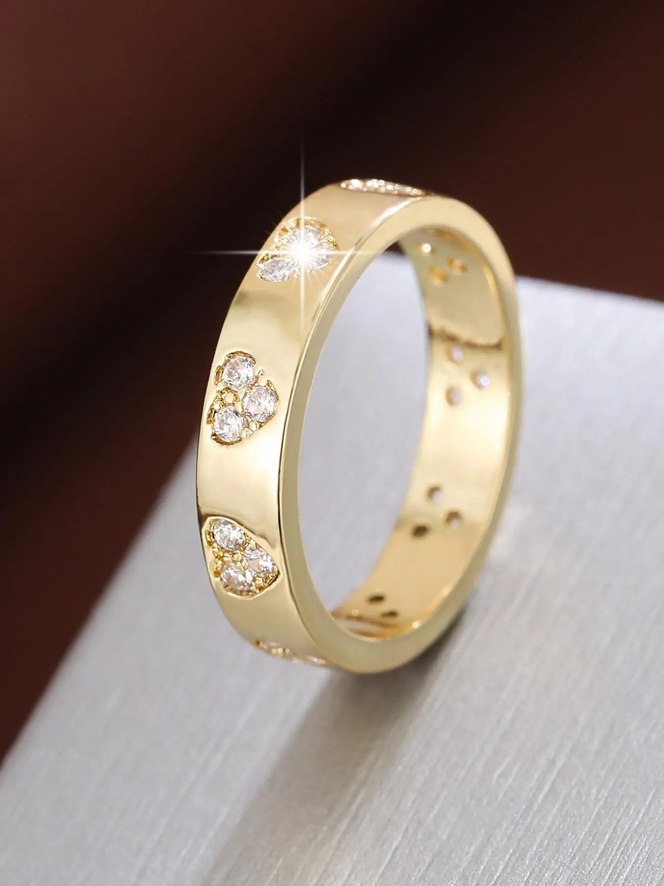 Sweet Love Design Artificial Zircon Rings, Heart Shaped Elegant Engagement Ring, Fashion Accessories for Women for Party, Daily Clothing Decor, Trendy All-match & Exquisite Jewelry for Birthday Gift, Finger Ring