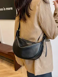 Women's Solid Color Shoulder Bag, 2026 New Style Fashionable PU Leather Crossbody Bag for Daily Use, Trendy Versatile High-Quality Bag for Daily Commuting, Casual Crossbody Bags
