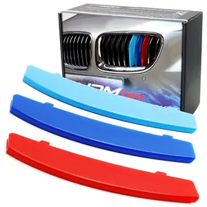 iJDMTOY Exact Fit M-Color Grille Insert Trims For BMW F10 F11 5 Series 528i 535i 550i with Standard Center Chrome Kidney Grill (10 Beams), NOT 12-Beam Black Grille