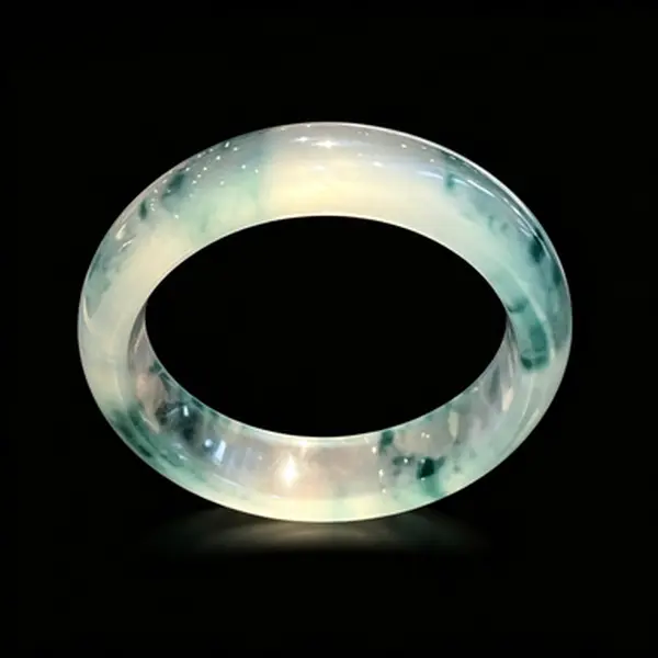 High Ice Dulong Jade Bracelet, Ice-Type Emerald-Colored Jade Bracelet, Floating Flower Jade Bracelet, Green Jade Bangle