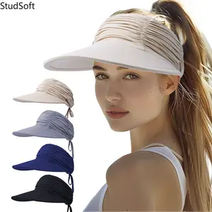2026 Xiàjì xīnkuǎn hùwài yùndòng shātān yǒngzhuāng bǎi dā bīngliáng miànliào zhēyáng mào kōng dǐng mào kě zhā gāo mǎwěi màozǐ 36 2026 Summer New Outdoor Sports Beach Swimwear, Versatile Cool Fabric Sun Hat with Visor, Can Be Used to Tie a High Ponytail